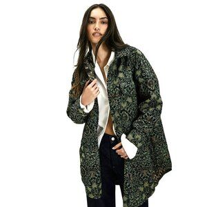 Free People We The Free Tapestry Fog Jacquard Shacket Shirt Jacet Medium NWT